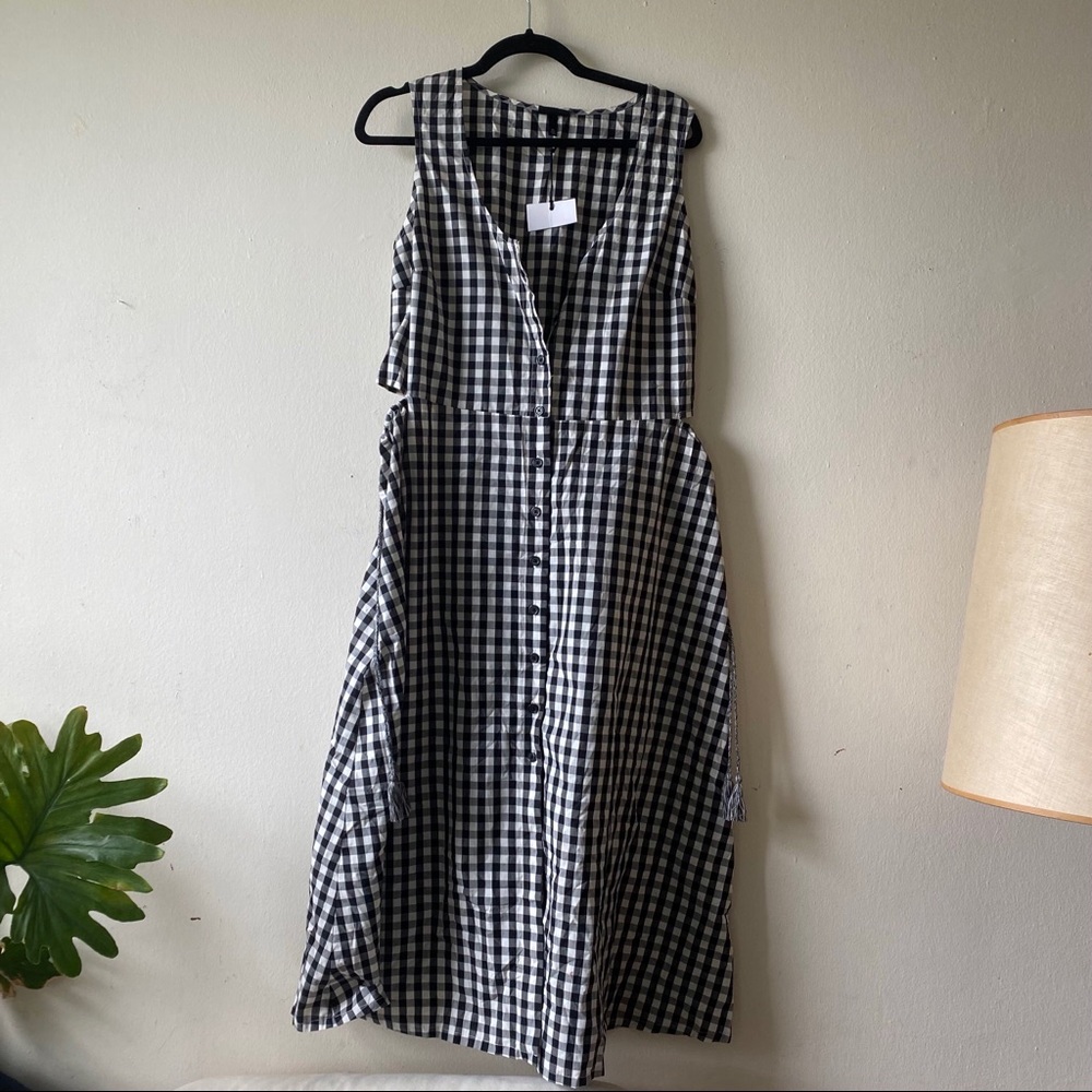 Gingham black and white dress sleeveless dress